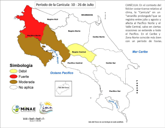IMN pronostica que canículas inicien el próximo lunes y se extiendan hasta el 26 de julio