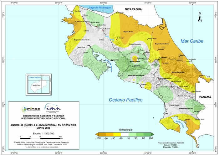 Pacífico Norte y Central, Zona Norte y Caribe presentan déficit de lluvias de hasta un 54%