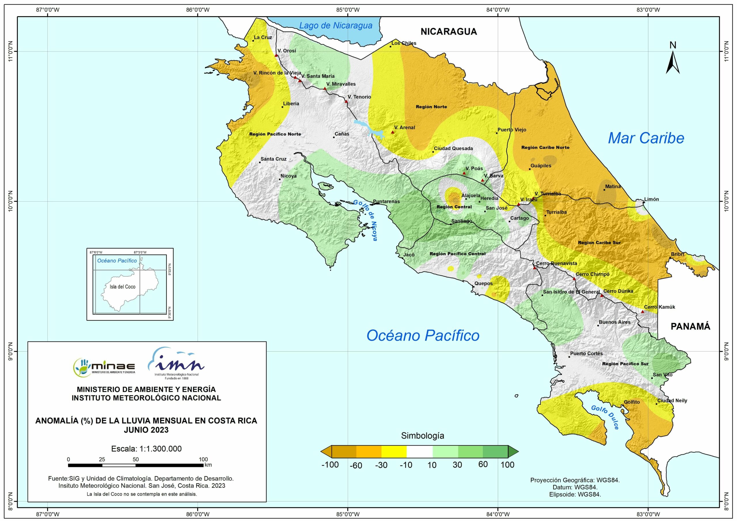 Pacífico Norte y Central, Zona Norte y Caribe presentan déficit de lluvias de hasta un 54%