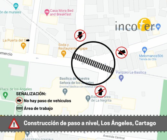 Incofer suspenderá servicio de tren de Cartago a Oreamuno durante el próximo jueves y viernes