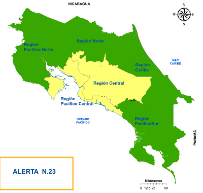 CNE declara alerta amarilla en el Valle Central y Pacífico Central: Onda Tropical No. 41 llegará al país este jueves