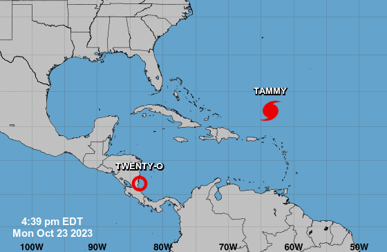 Depresión Tropical No. 21 se formó frente a la costa de Nicaragua y tendrá afectación indirecta sobre el país
