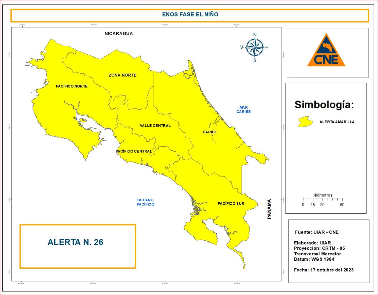 CNE eleva a alerta amarilla todo el país por sequía causada por Fenómeno del Niño