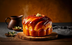 Pan dulce con glaseado de caramelo