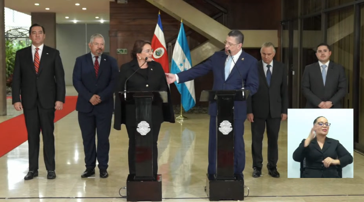 Presidentes de Honduras y Costa Rica acuerdan convocar junta con mandatarios centroamericanos para reactivar el SICA