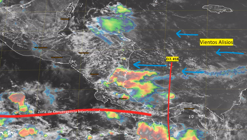 Onda Tropical No. 18 provocará lluvias este jueves en el Caribe y la Zona Norte