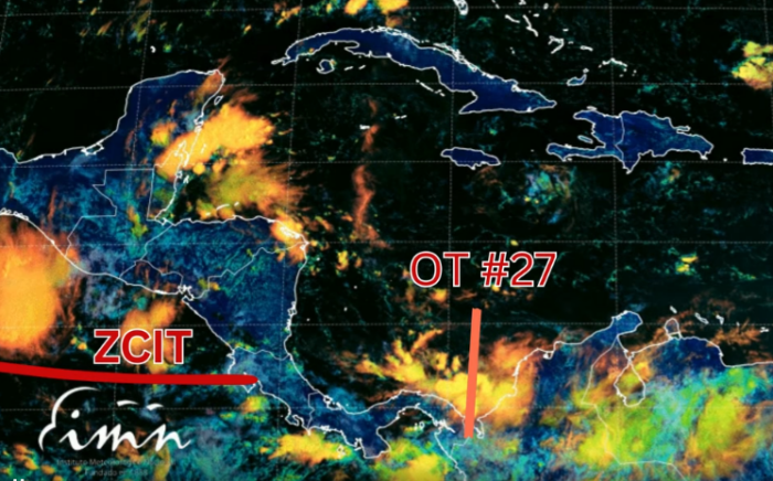 Semana iniciará con influencia de la Onda Tropical No. 27: Lluvias y nubosidad estarán presentes en varias partes del país