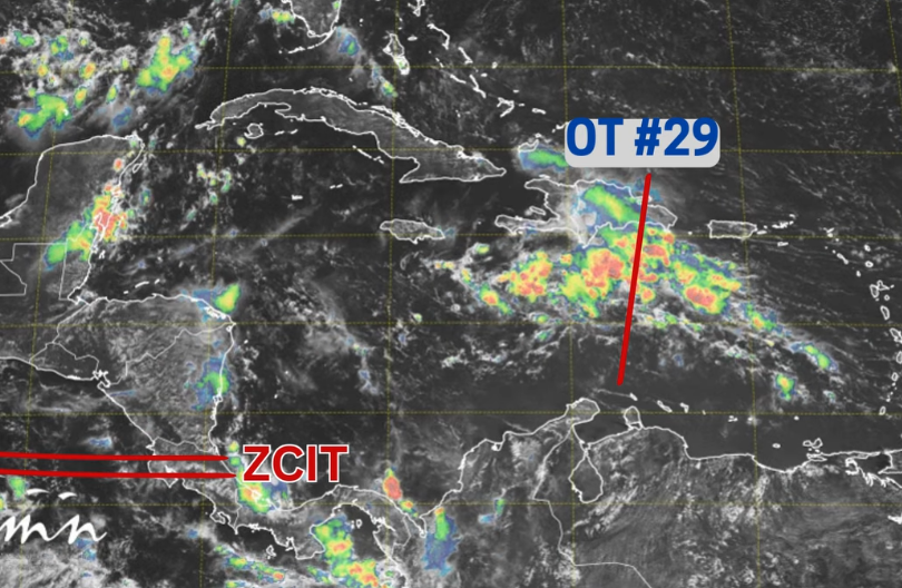 Onda Tropical No. 29 reforzará lluvias el viernes y favorecería precipitaciones durante el fin de semana