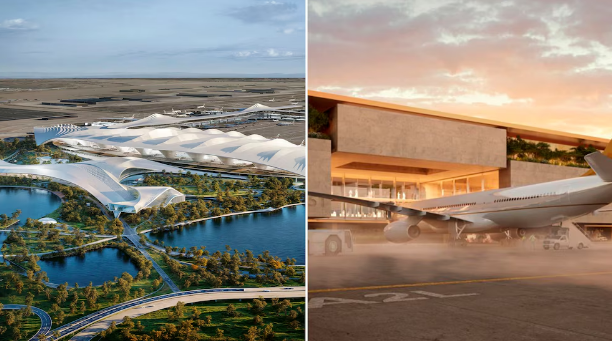 Dos aeropuertos de Medio Oriente que están en construcción compiten para ser “el más grande del mundo”