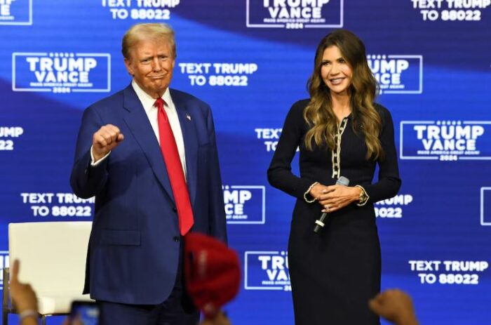 Donald Trump eligió a Kristi Noem como secretaria del Departamento de Seguridad Nacional