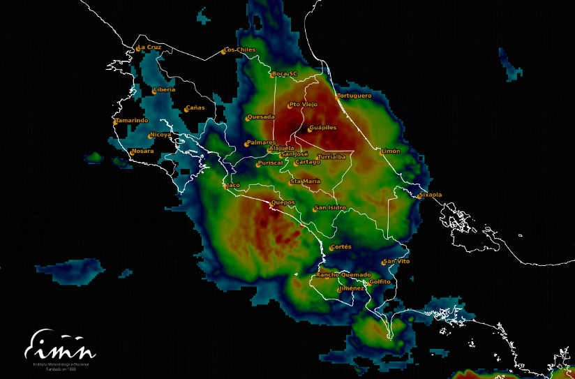 IMN prevé un inicio de semana lluvioso para el Pacífico y Península de Nicoya