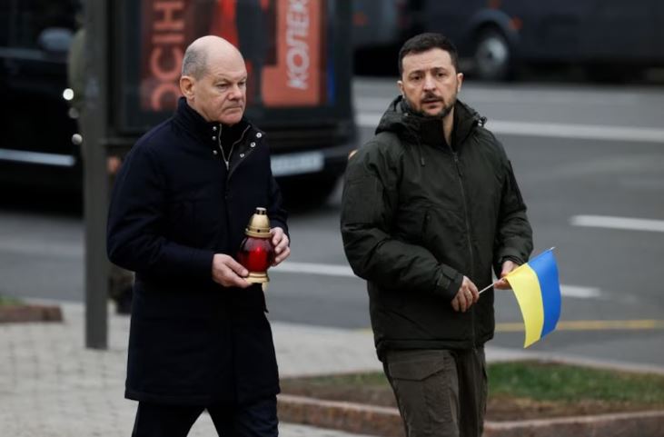 Olaf Scholz reafirmó en Kiev el apoyo de Alemania a Ucrania frente a la invasión rusa