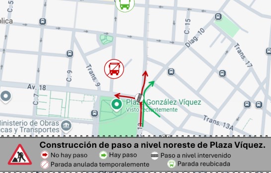 Obras en Plaza Víquez generarán cierres viales y afectación en servicio de tren esta semana