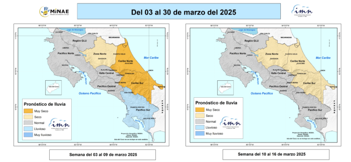 IMN prevé que marzo inicie con lluvias en el Pacífico