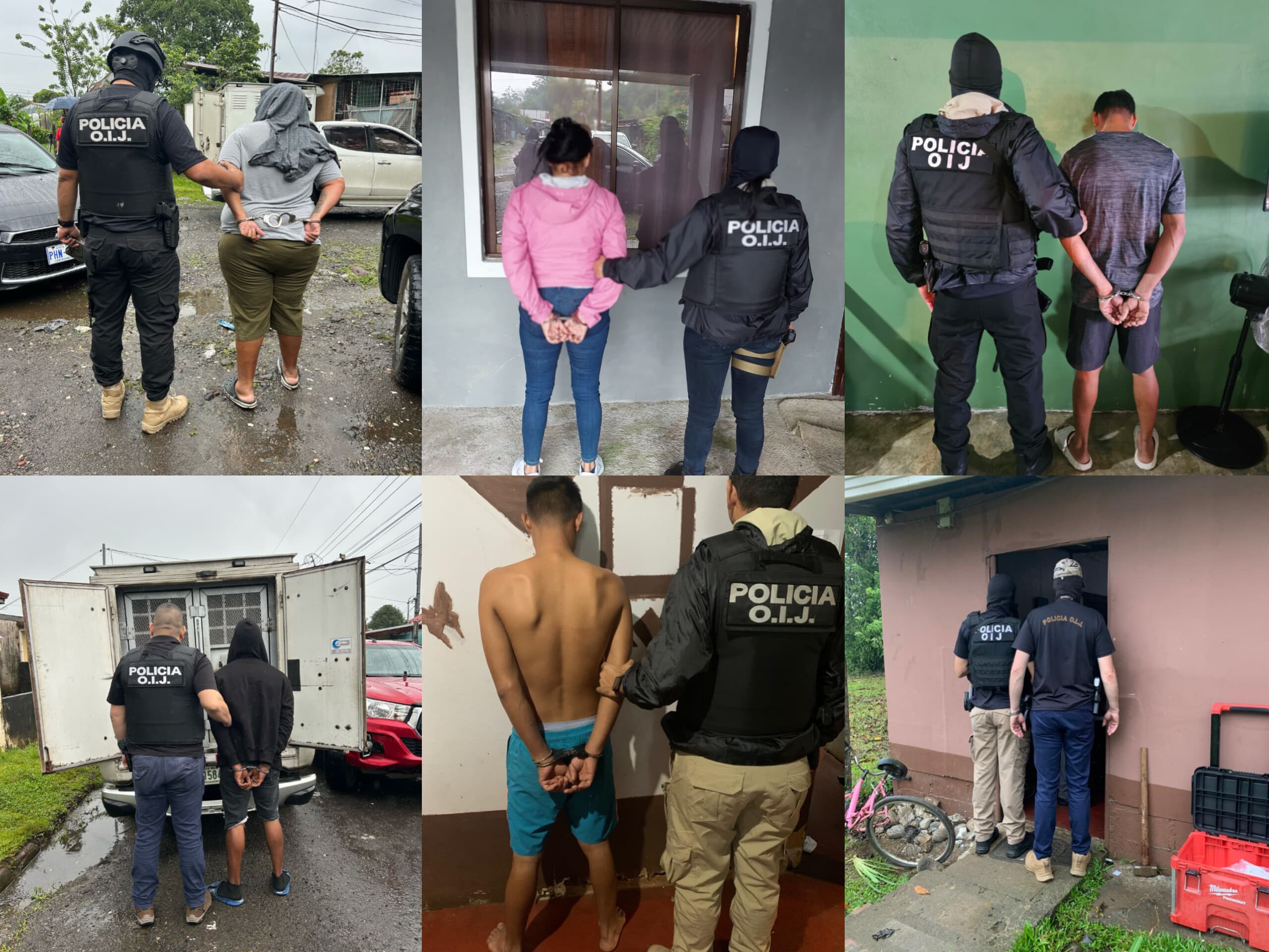 OIJ detuvo a seis sospechosos de venta de droga en Pococí, Guápiles y Turrialba