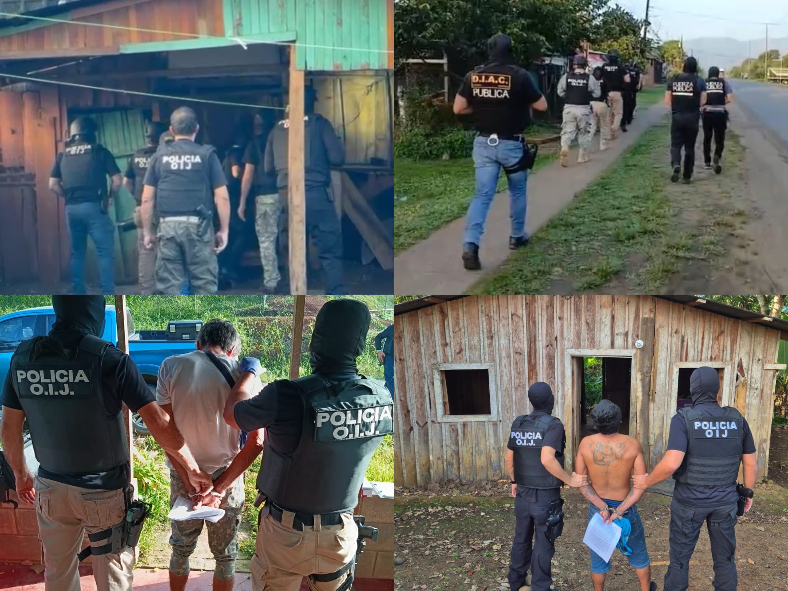 OIJ realizó múltiples allanamientos por venta de drogas en Zona Norte y Cañas