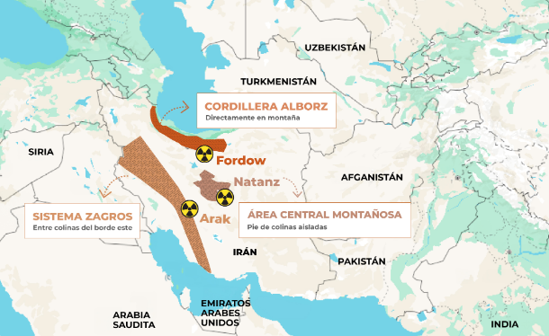 El arma bajo la montaña: cómo Irán utiliza su geografía para esconder las instalaciones nucleares