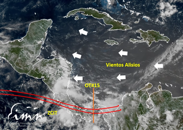 IMN prevé paso de Onda Tropical No. 15 para este lunes con débil intensidad sobre el país