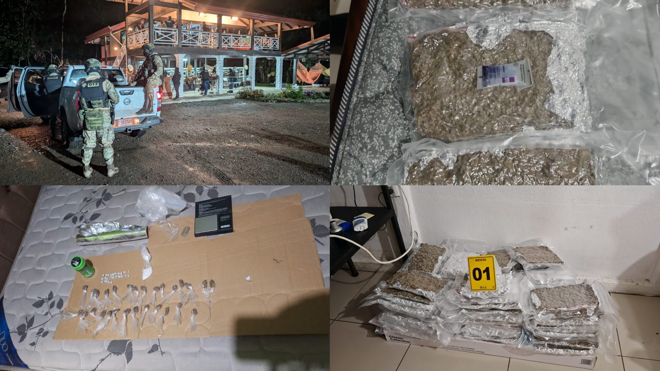 OIJ realizó allanamientos por narcotráfico y legitimación de capitales en Zona Sur y Guanacaste