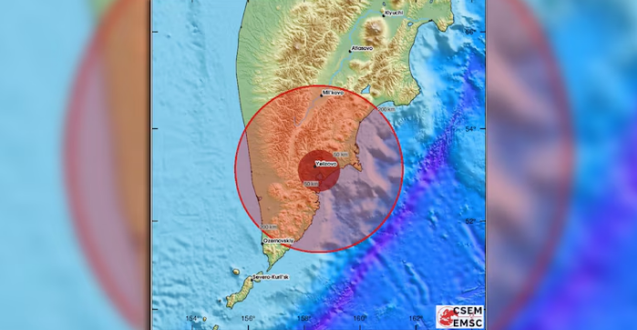 Se registró un sismo de magnitud 7,8 frente a las costas de la península rusa de Kamchatka: hay alerta de tsunami