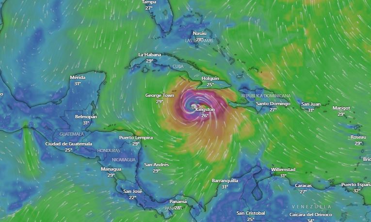 Huracán Melissa tocó tierra en el suroeste de Jamaica