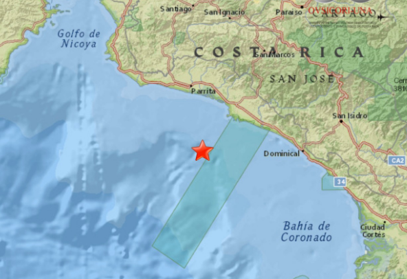 OVSICORI reporta más de 100 réplicas ante sismo de magnitud de 6.1 en el Pacífico