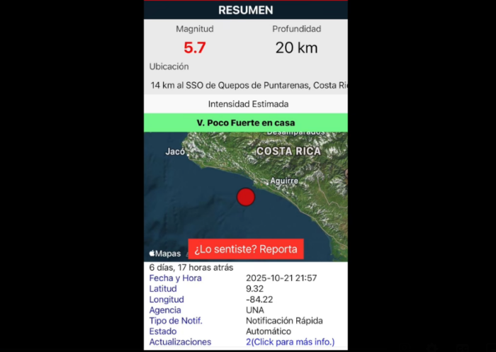 OVSICORI descarta fallo en Sistema de Alerta Temprana de Terremotos durante sismos recientes