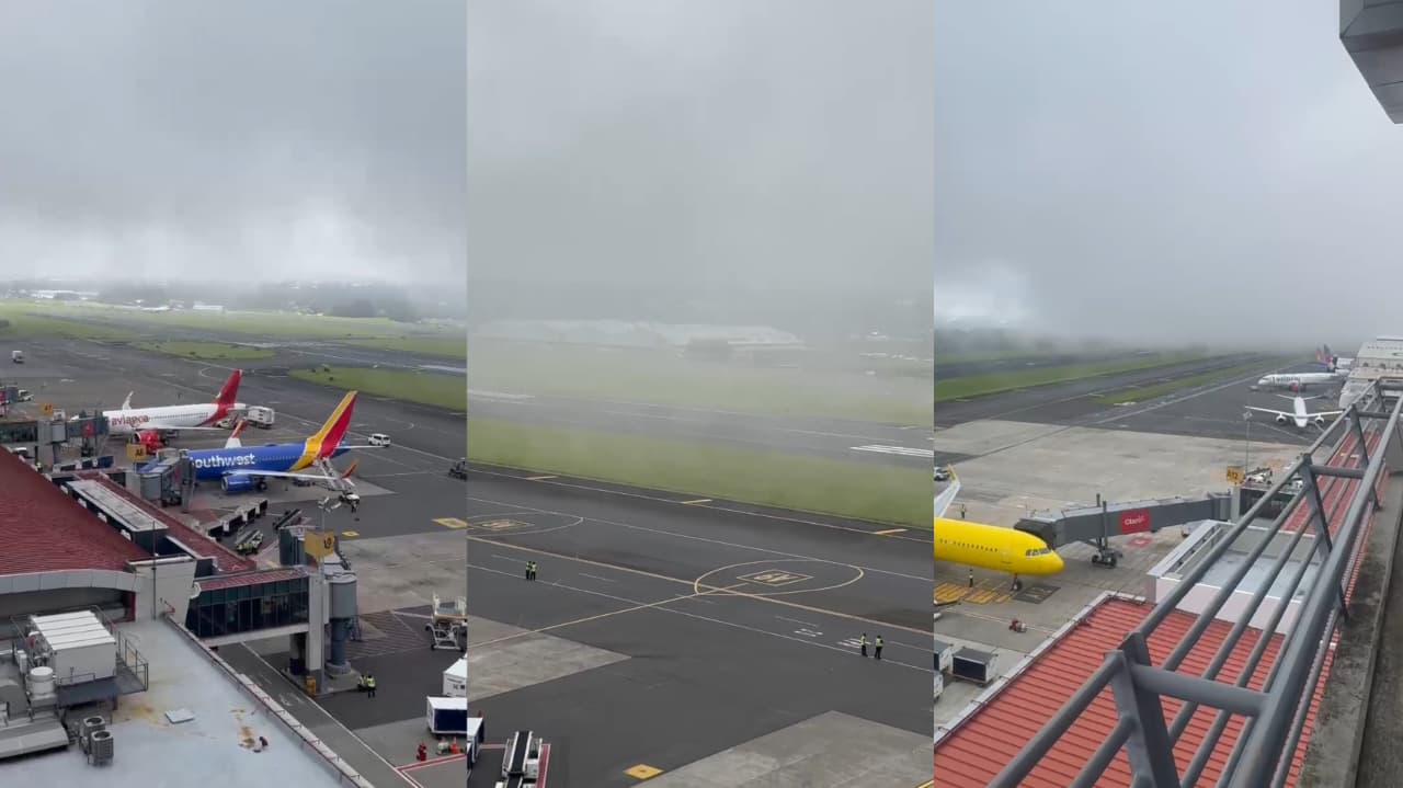 Condiciones del tiempo provocaron desvío de vuelos este martes en el Aeropuerto Juan Santamaría