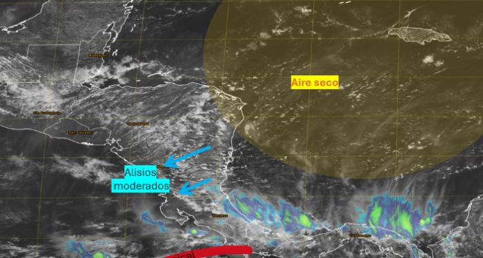IMN: Masa de aire seco ingresará al Caribe y se prevén lluvias de corta duración este fin de semana