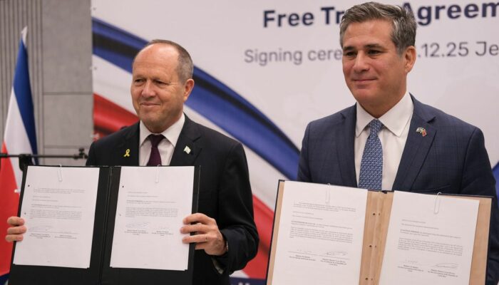 Costa Rica firmó TLC con Israel y asegura que potenciará el comercio, la inversión y la innovación