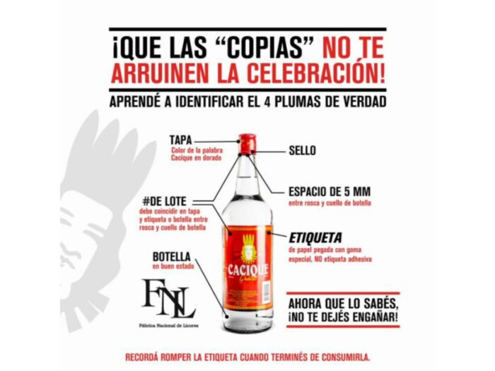 FANAL alerta por clonación de Guaro Cacique y otros licores: Advierte riesgos graves para la salud