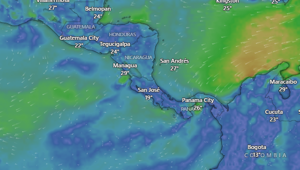 Semana inicia con vientos alisios débiles y temperaturas cálidas en varias regiones del país