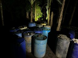 Detienen a seis sospechosos de presunto robo de 70 estañones de combustible en Limón
