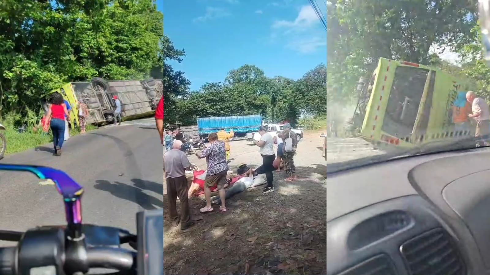 Vuelco de bus en Sarapiquí deja un fallecido y más de 50 afectados